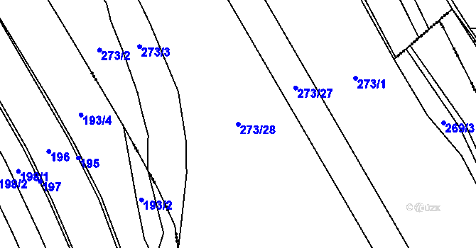 Parcela st. 273/28 v KÚ Nové Petrovice, Katastrální mapa
