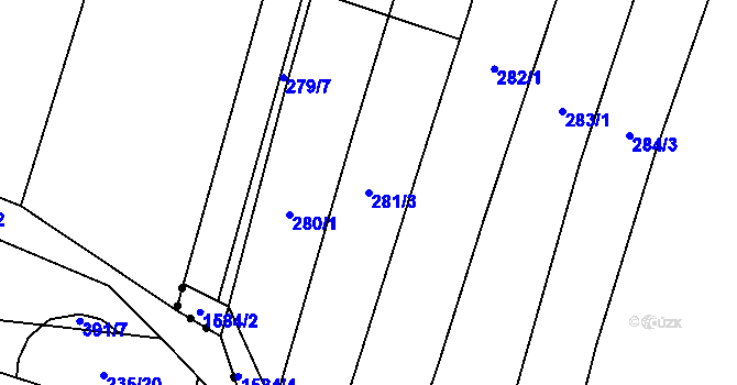 Parcela st. 281/3 v KÚ Nové Petrovice, Katastrální mapa