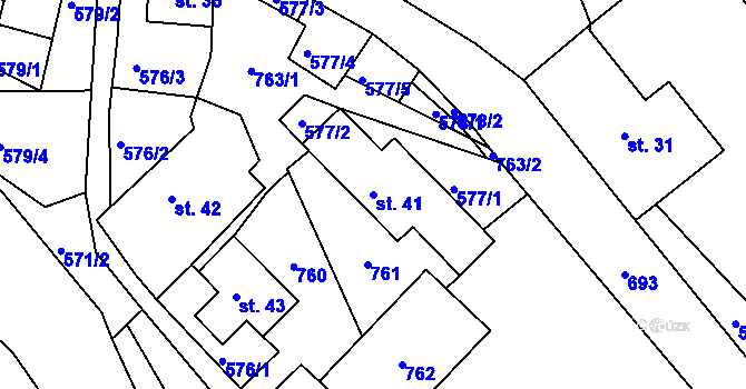 Parcela st. 41 v KÚ Dolní Vysoké II, Katastrální mapa