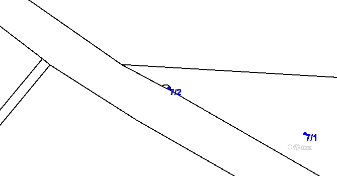 Parcela st. 7/2 v KÚ Ječmeniště, Katastrální mapa