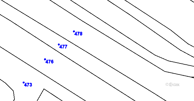 Parcela st. 218 v KÚ Ječmeniště, Katastrální mapa