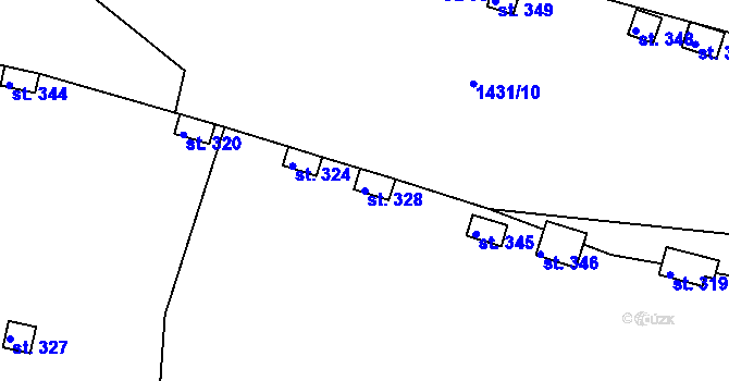 Parcela st. 328 v KÚ Štětí II, Katastrální mapa