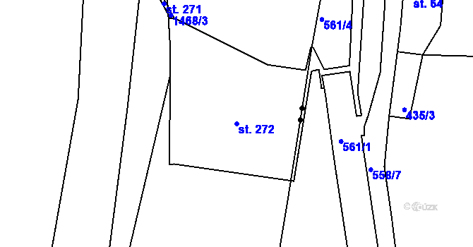 Parcela st. 272 v KÚ Kapličky, Katastrální mapa