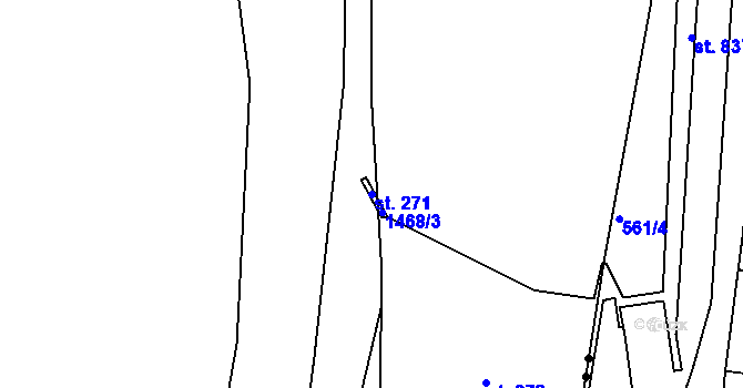 Parcela st. 271 v KÚ Kapličky, Katastrální mapa