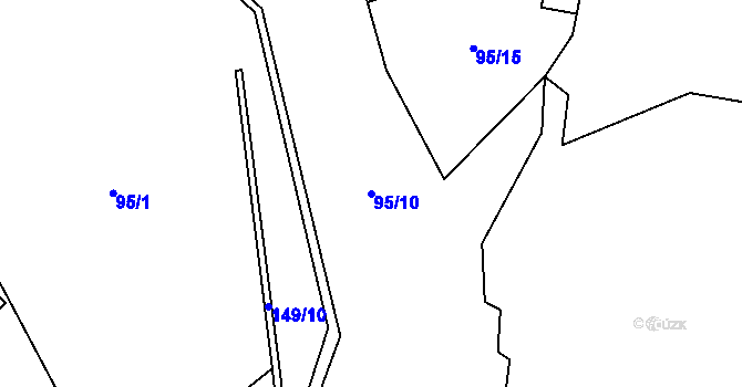 Parcela st. 95/10 v KÚ Kapličky, Katastrální mapa