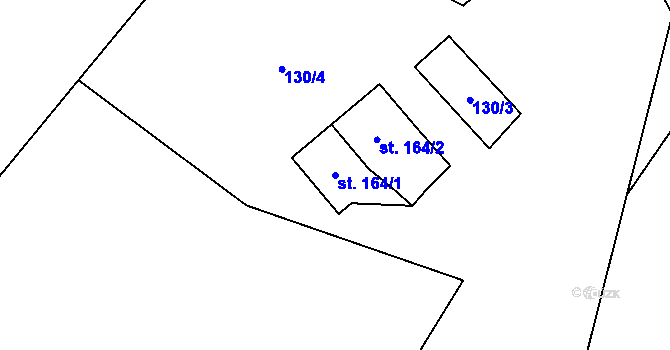 Parcela st. 164/1 v KÚ Kapličky, Katastrální mapa