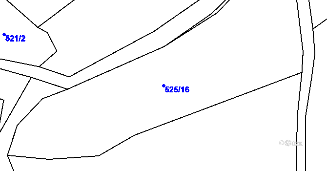 Parcela st. 525/16 v KÚ Mnichovice u Loučovic, Katastrální mapa