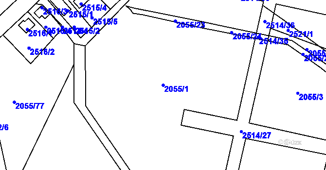 Parcela st. 2055/1 v KÚ Hůrka u Železné Rudy, Katastrální mapa