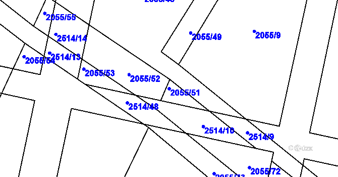 Parcela st. 2055/51 v KÚ Hůrka u Železné Rudy, Katastrální mapa