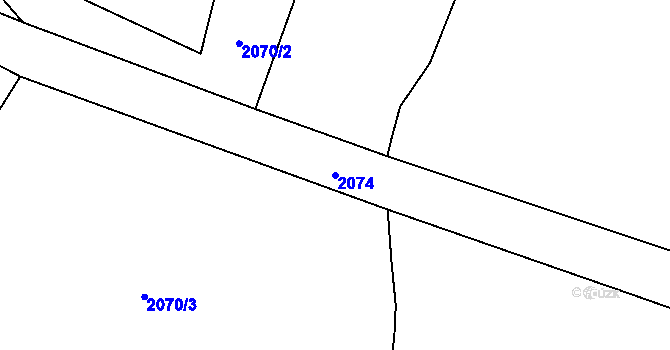 Parcela st. 2074 v KÚ Hůrka u Železné Rudy, Katastrální mapa