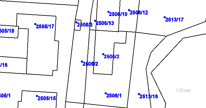 Parcela st. 2506/2 v KÚ Hůrka u Železné Rudy, Katastrální mapa