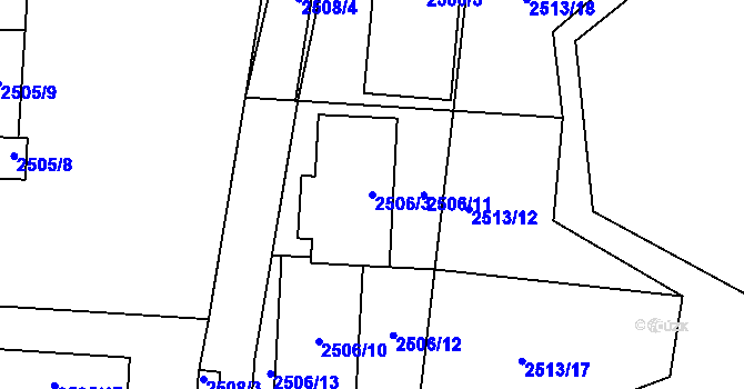 Parcela st. 2506/3 v KÚ Hůrka u Železné Rudy, Katastrální mapa