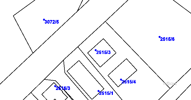 Parcela st. 2515/3 v KÚ Hůrka u Železné Rudy, Katastrální mapa