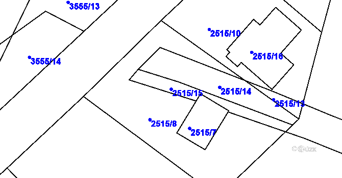 Parcela st. 2515/15 v KÚ Hůrka u Železné Rudy, Katastrální mapa