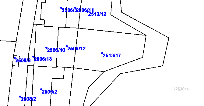 Parcela st. 2513/17 v KÚ Hůrka u Železné Rudy, Katastrální mapa