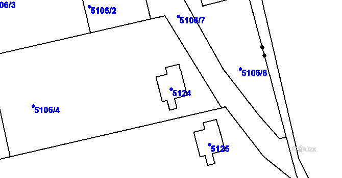Parcela st. 5124 v KÚ Srní II, Katastrální mapa