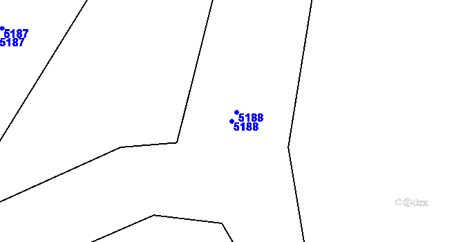 Parcela st. 5188 v KÚ Srní II, Katastrální mapa