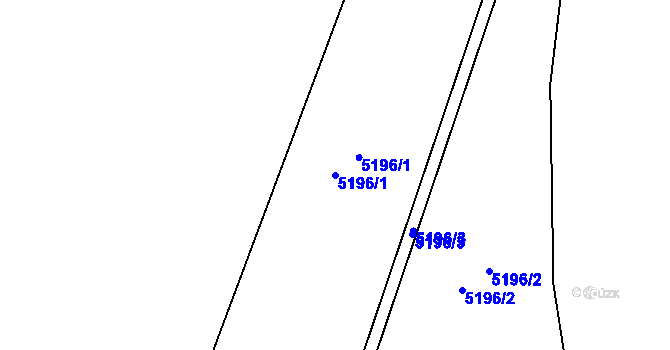 Parcela st. 5196/1 v KÚ Srní II, Katastrální mapa