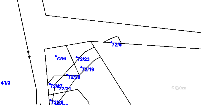 Parcela st. 72/4 v KÚ Jabloneček, Katastrální mapa