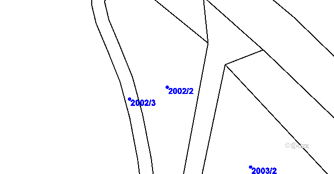Parcela st. 2002/2 v KÚ Javorná u Polomu, Katastrální mapa