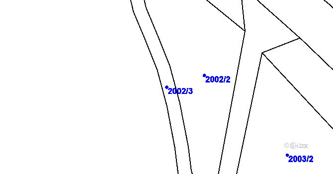 Parcela st. 2002/3 v KÚ Javorná u Polomu, Katastrální mapa