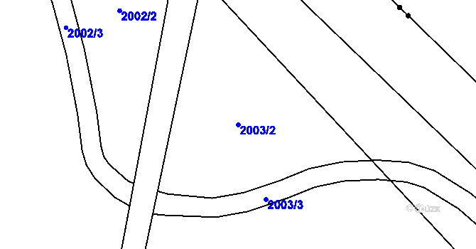 Parcela st. 2003/2 v KÚ Javorná u Polomu, Katastrální mapa
