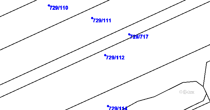 Parcela st. 729/112 v KÚ Podlázky, Katastrální mapa