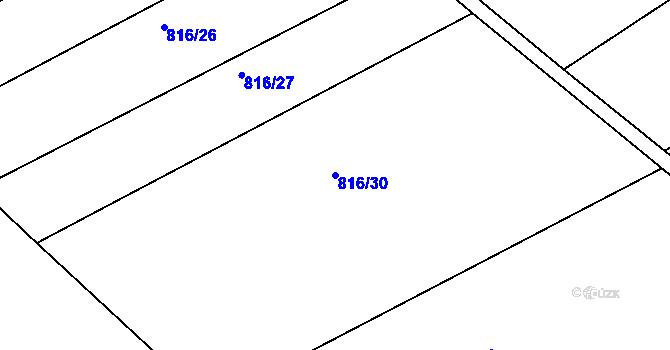 Parcela st. 816/30 v KÚ Podlázky, Katastrální mapa