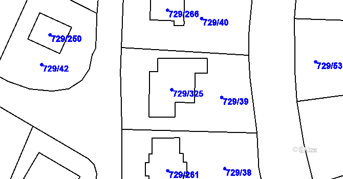 Parcela st. 729/325 v KÚ Podlázky, Katastrální mapa