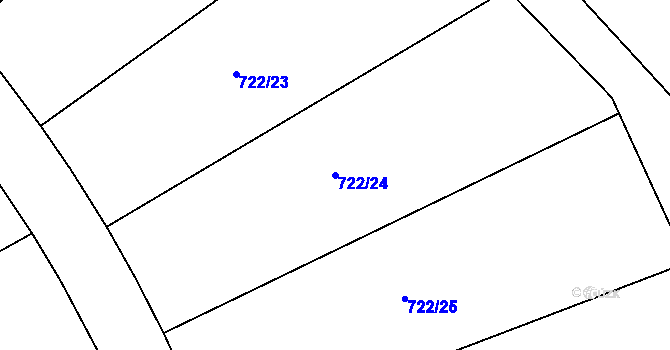 Parcela st. 722/24 v KÚ Podlázky, Katastrální mapa