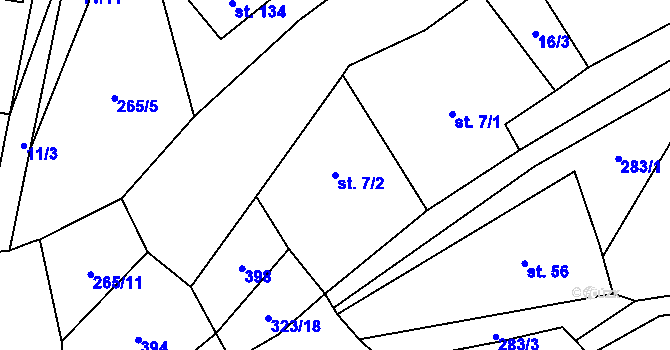 Parcela st. 7/2 v KÚ Chotěnov u Mariánských Lázní, Katastrální mapa