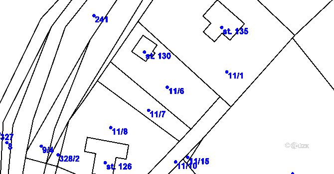 Parcela st. 11/6 v KÚ Chotěnov u Mariánských Lázní, Katastrální mapa