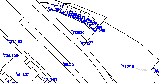 Parcela st. 276 v KÚ Nová Ves u Teplic, Katastrální mapa