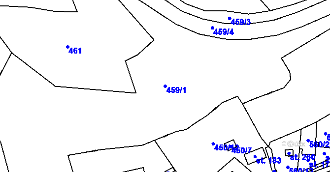 Parcela st. 459/1 v KÚ Nová Ves u Teplic, Katastrální mapa