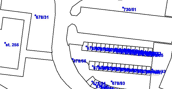 Parcela st. 730/92 v KÚ Nová Ves u Teplic, Katastrální mapa