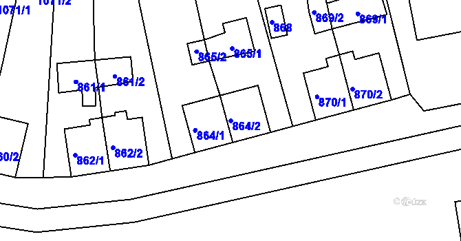 Parcela st. 864/2 v KÚ Bražec u Doupova, Katastrální mapa