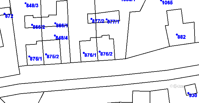Parcela st. 876/2 v KÚ Bražec u Doupova, Katastrální mapa