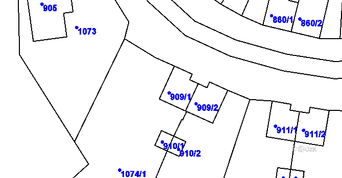Parcela st. 909/1 v KÚ Bražec u Doupova, Katastrální mapa