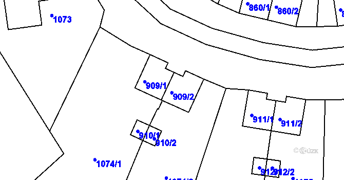 Parcela st. 909/2 v KÚ Bražec u Doupova, Katastrální mapa