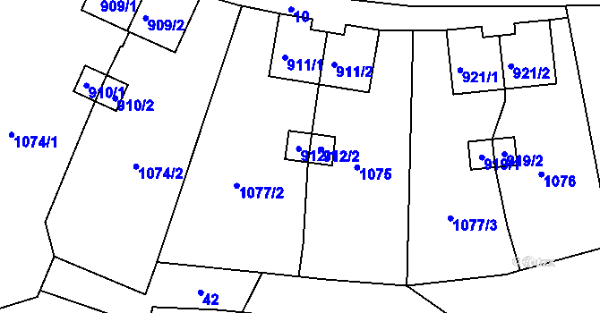 Parcela st. 912 v KÚ Bražec u Doupova, Katastrální mapa