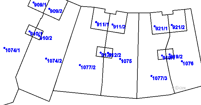 Parcela st. 912/1 v KÚ Bražec u Doupova, Katastrální mapa