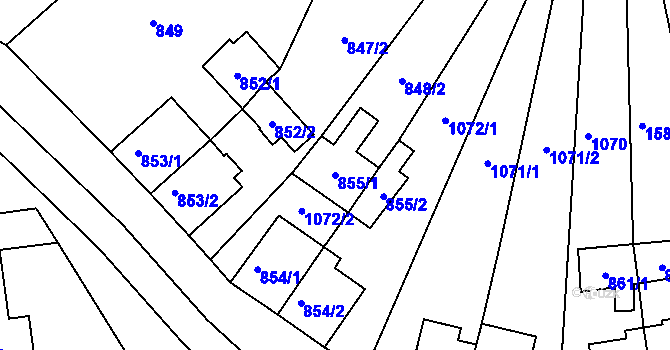 Parcela st. 855/1 v KÚ Bražec u Doupova, Katastrální mapa