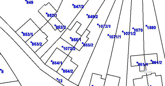 Parcela st. 855/2 v KÚ Bražec u Doupova, Katastrální mapa
