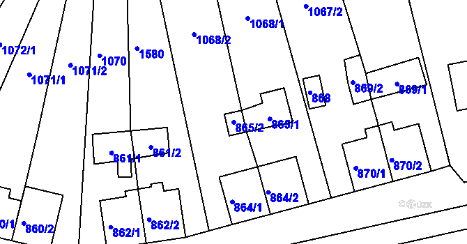 Parcela st. 865/2 v KÚ Bražec u Doupova, Katastrální mapa