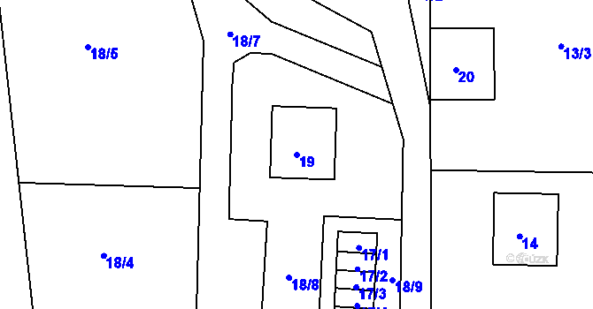 Parcela st. 19 v KÚ Horní Krupá, Katastrální mapa
