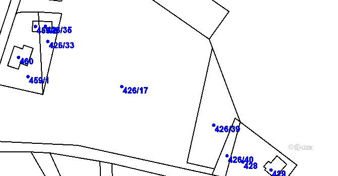 Parcela st. 426/17 v KÚ Ploužnice pod Ralskem, Katastrální mapa