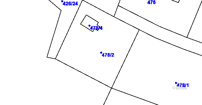 Parcela st. 478/2 v KÚ Ploužnice pod Ralskem, Katastrální mapa