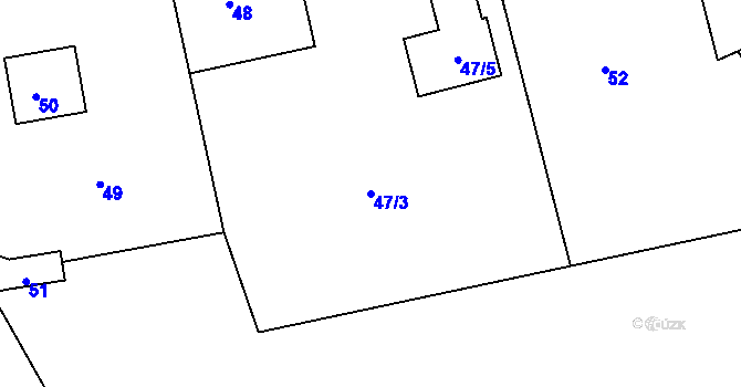 Parcela st. 47/3 v KÚ Ploužnice pod Ralskem, Katastrální mapa