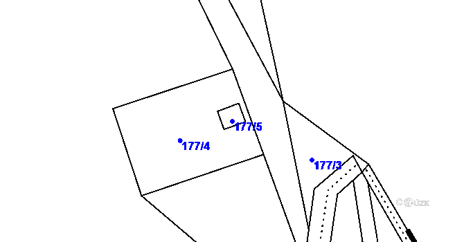 Parcela st. 177/5 v KÚ Kozlov u Velkého Újezdu, Katastrální mapa