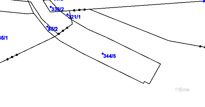 Parcela st. 344/5 v KÚ Vranovice v Brdech, Katastrální mapa